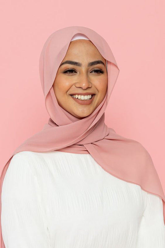 Essential Chiffon Hijab - Nude Pink the-stylefits