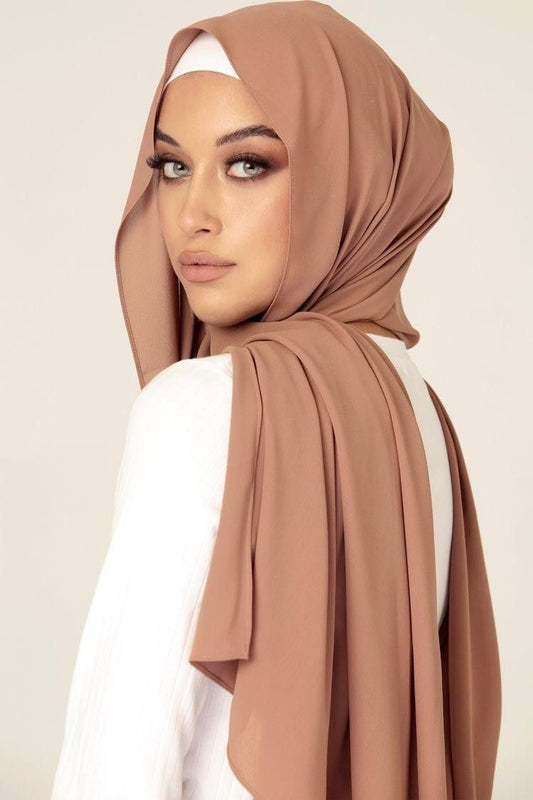 Essential Chiffon Hijab - Pastel Brown the-stylefits