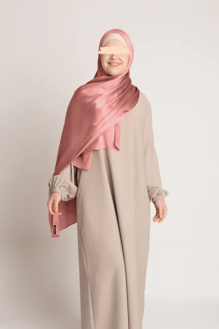 Premium Crinkle Silk Hijab - Pink the-stylefits