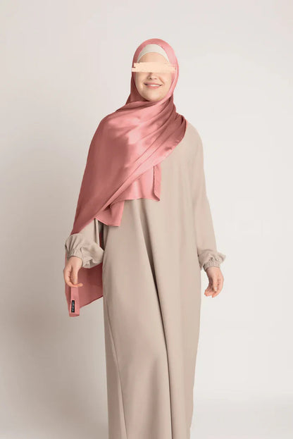 Premium Crinkle Silk Hijab - Pink the-stylefits