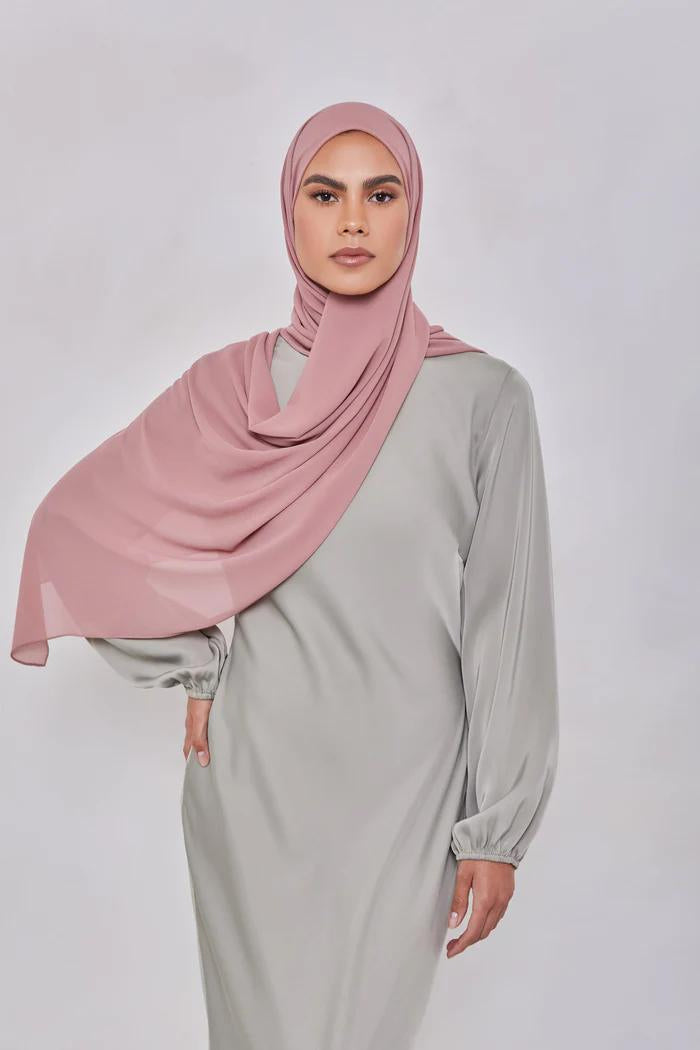 Essential Chiffon Hijab - Rose Nude the-stylefits