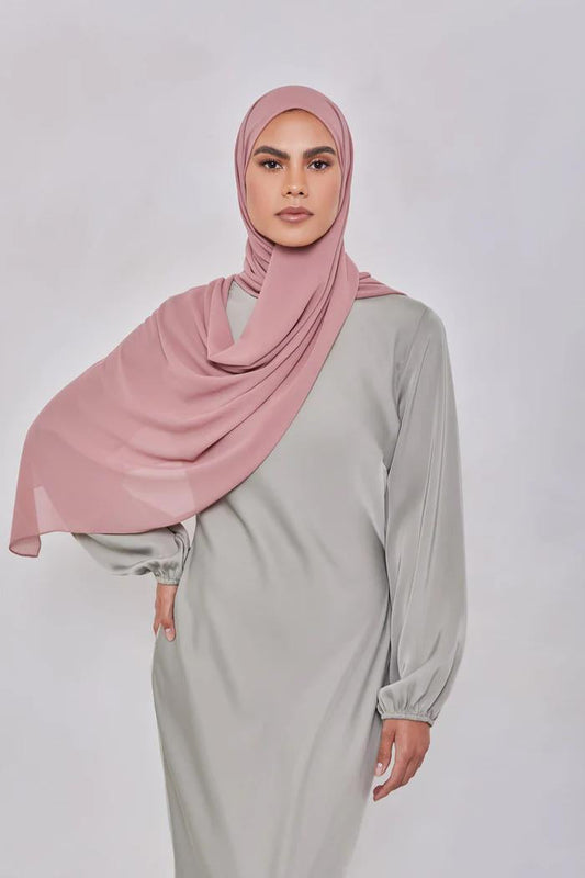Essential Chiffon Hijab - Rose Nude the-stylefits