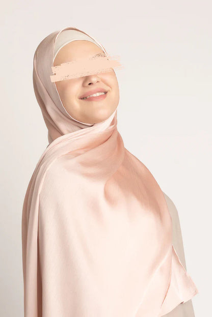 Premium Crinkle Silk Hijab - Rosewater the-stylefits