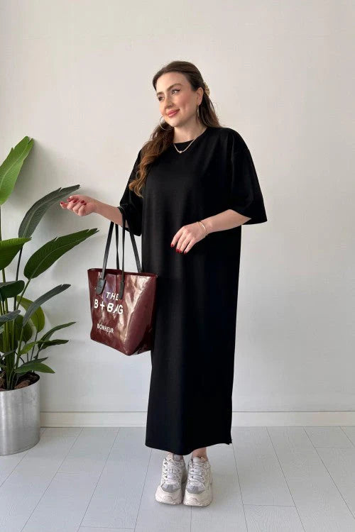 Women’s Oversized Long T-Shirt Dress – Summer Casual Modest Wear