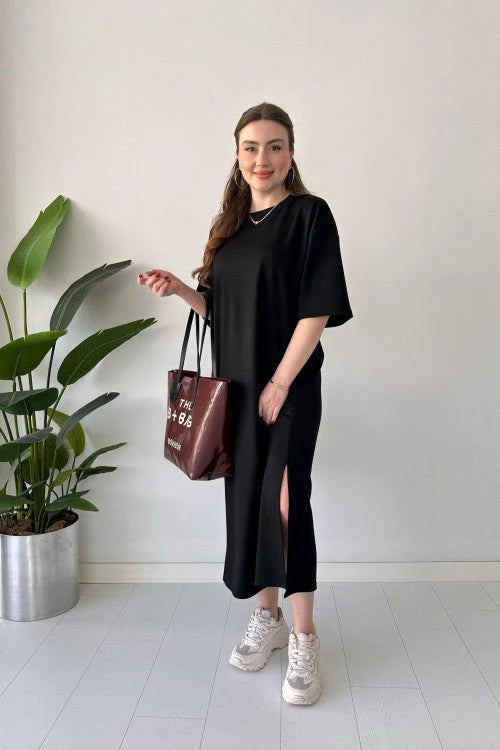 Women’s Oversized Long T-Shirt Dress – Summer Casual Modest Wear