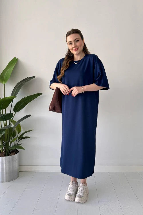 Women’s Oversized Long T-Shirt Dress – Summer Casual Modest Wear