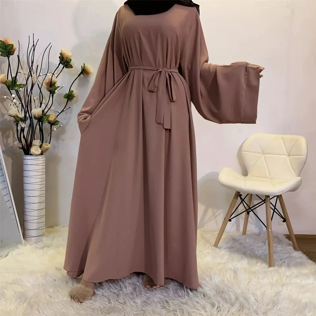 Elegant Belted Abaya – Modest Maxi Dress SixtyOneShop