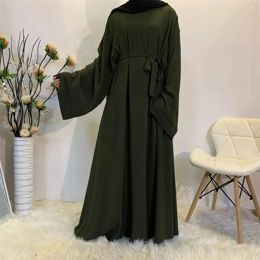 Elegant Belted Abaya – Modest Maxi Dress SixtyOneShop
