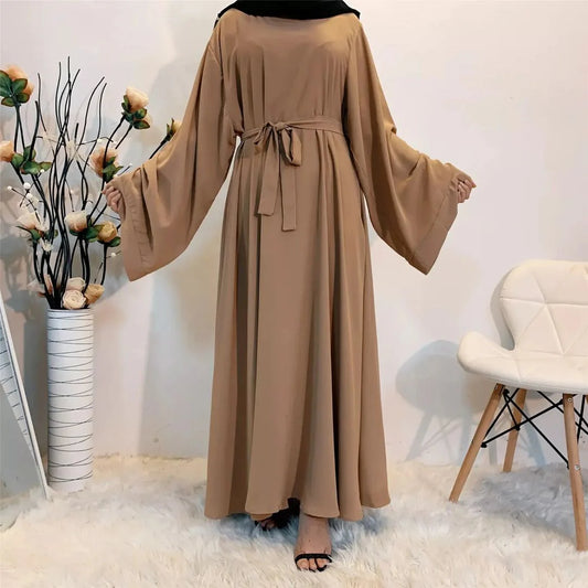 Elegant Belted Abaya – Modest Maxi Dress