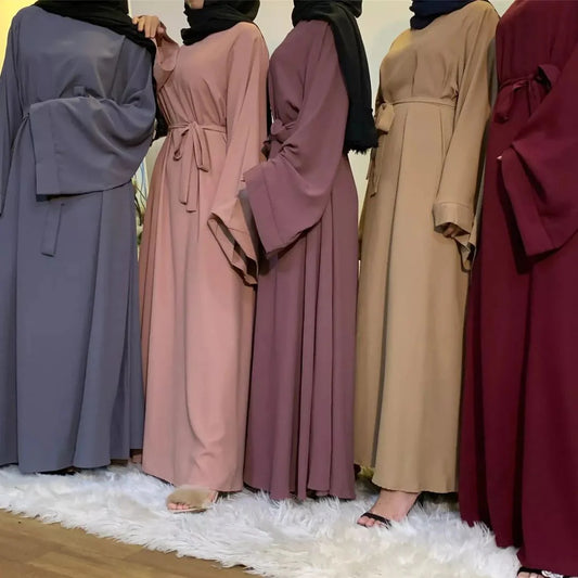 Elegant Belted Abaya – Modest Maxi Dress