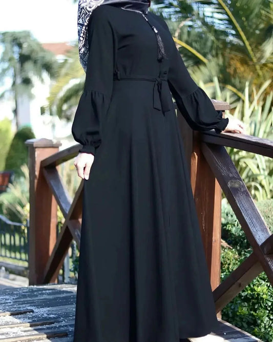 Classic Black Belted Abaya – Elegant Everyday Modestwear