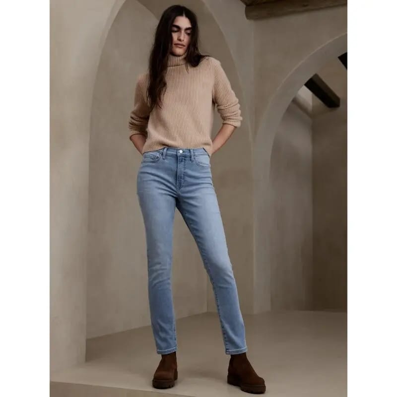 Women's Classic Blue Denim Pants - Stylish & Comfortable Fit