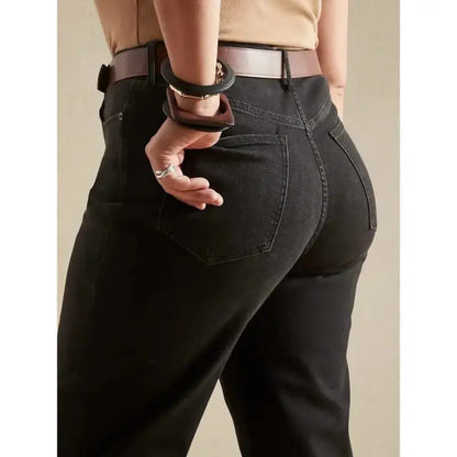 Women's Classic Black Skinny Jeans - High Waist Stretch Fit