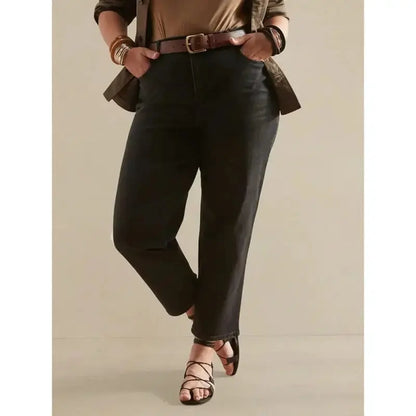 Women's Classic Black Skinny Jeans - High Waist Stretch Fit