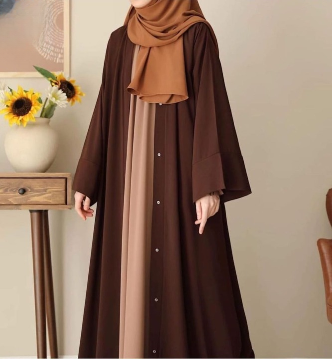 Chocolaty Abaya with Inner & Stoller | Elegant Nida Fabric Abaya