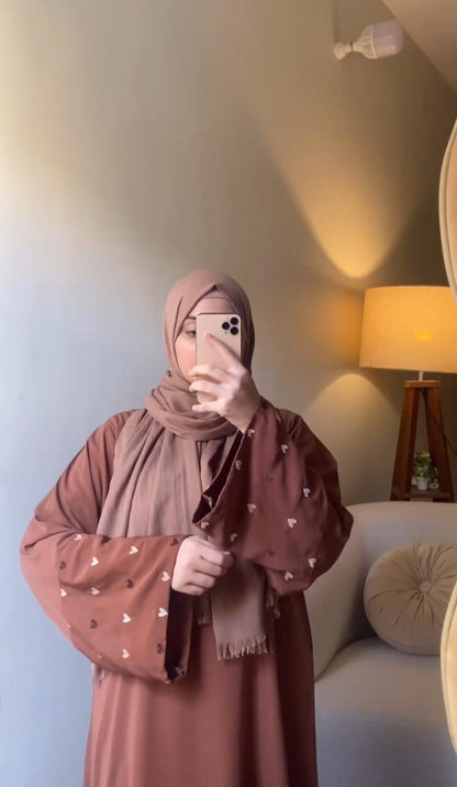 DAISY - Heart Embroidered Abaya the-stylefits