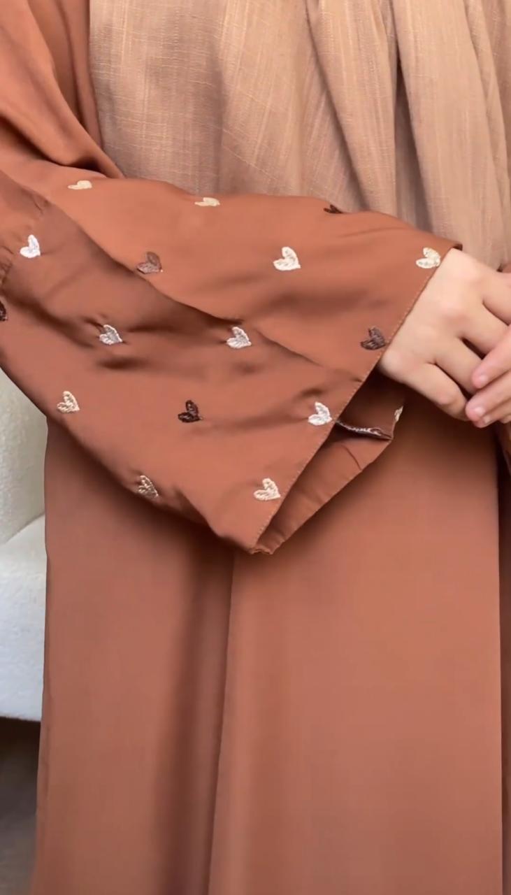 DAISY - Heart Embroidered Abaya the-stylefits