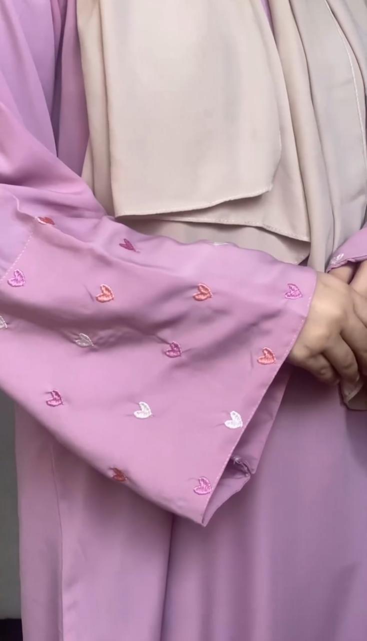 DAISY - Heart Embroidered Abaya the-stylefits