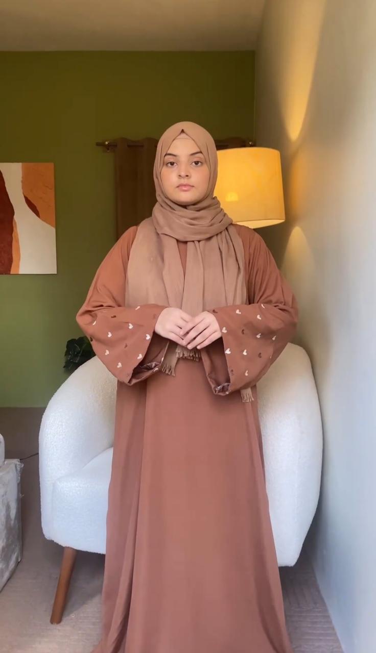 DAISY - Heart Embroidered Abaya the-stylefits