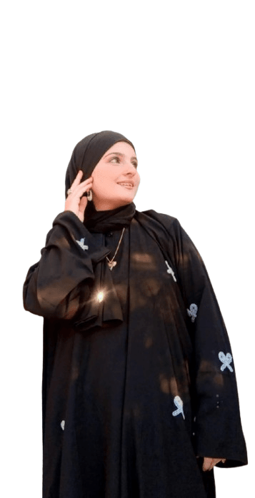 Black Embroidered Abaya with Butterfly Motif – Elegant Modest Wear for Women - SixtyOneShop
