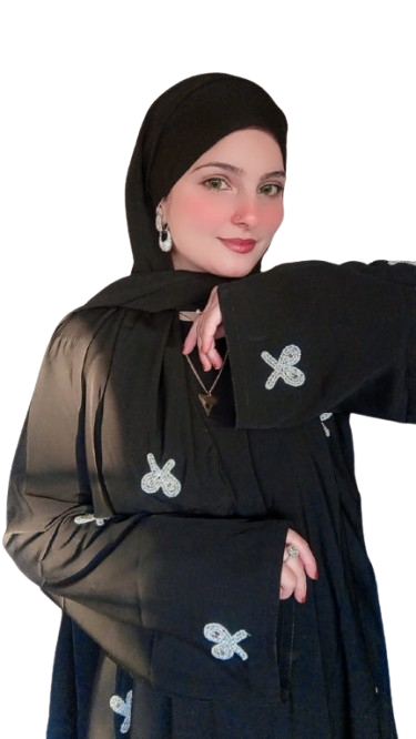Black Embroidered Abaya with Butterfly Motif – Elegant Modest Wear for Women