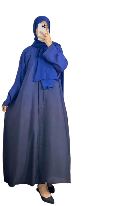 Dual Tone Abaya Dress with Matching Hijab – Elegant Loose-Fit Khimar Style | Modest Fashion UAE & KSA