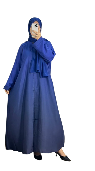 Dual Tone Abaya Dress with Matching Hijab – Elegant Loose-Fit Khimar Style | Modest Fashion UAE & KSA