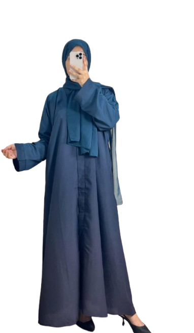 Dual Tone Abaya Dress with Matching Hijab – Elegant Loose-Fit Khimar Style | Modest Fashion UAE & KSA