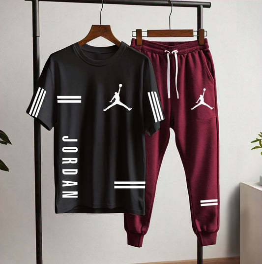 Jordan Style Men’s Tracksuit Set (T-Shirt + Joggers) | Casual & Sportswear