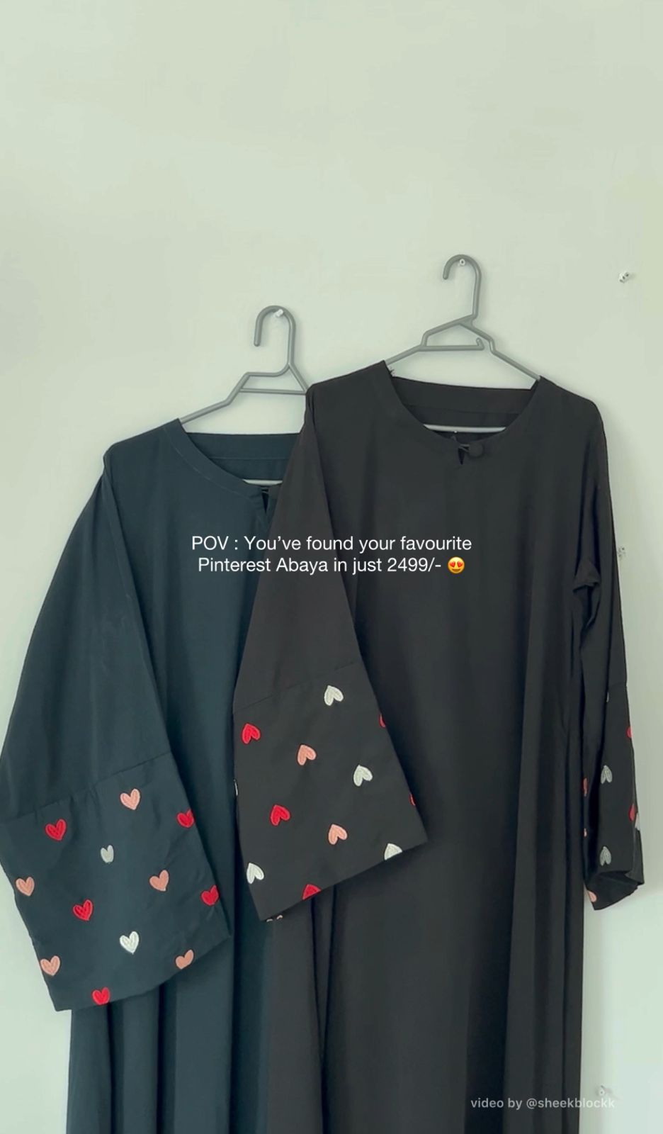 Heart Embroidered Abaya the-stylefits