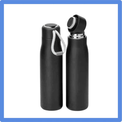 Premium Insulated Stainless Steel Water Bottle – 500ml | Leak-Proof with Carry Strap | Hot & Cold Magnetic Lid Flask