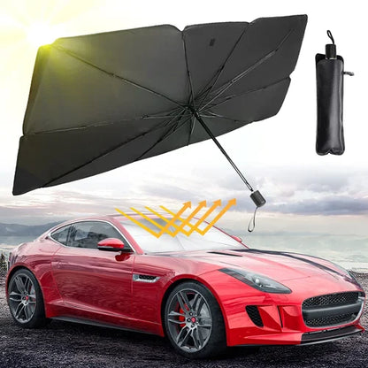 Foldable Car Windshield Sunshade Umbrella – UV & Heat Protection with Storage Pouch