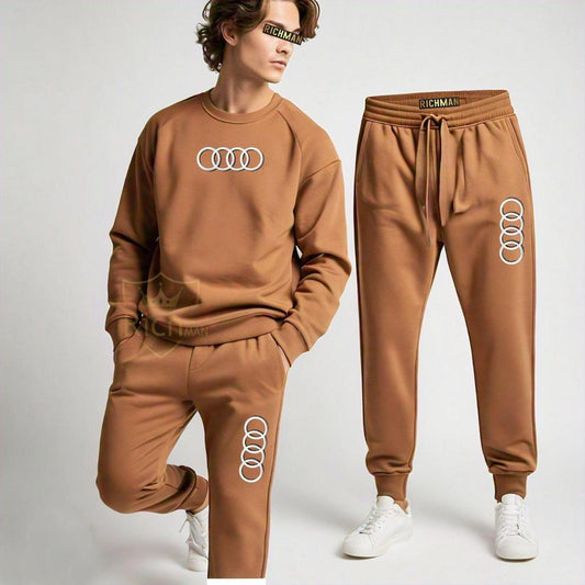 Men’s Brown Tracksuit – Sweatshirt & Joggers Set for Casual Wear