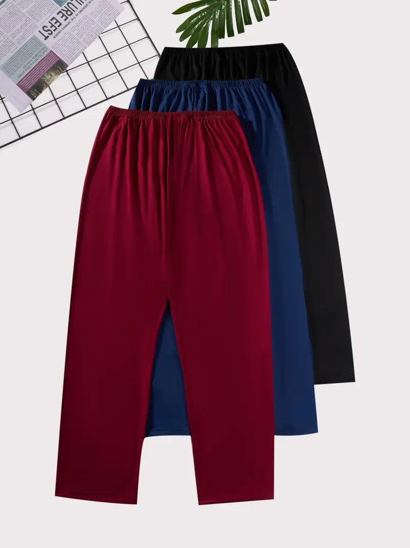 Pack of 3 Loose Fit Trousers Bottoms pk