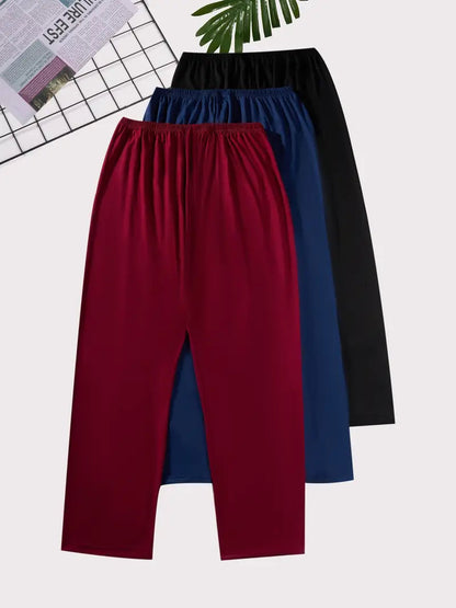 Pack of 3 Loose Fit Trousers Bottoms pk