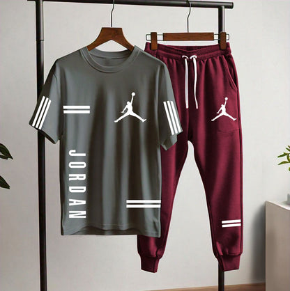 Jordan Style Men’s Tracksuit Set (T-Shirt + Joggers) | Casual & Sportswear SixtyOneShop