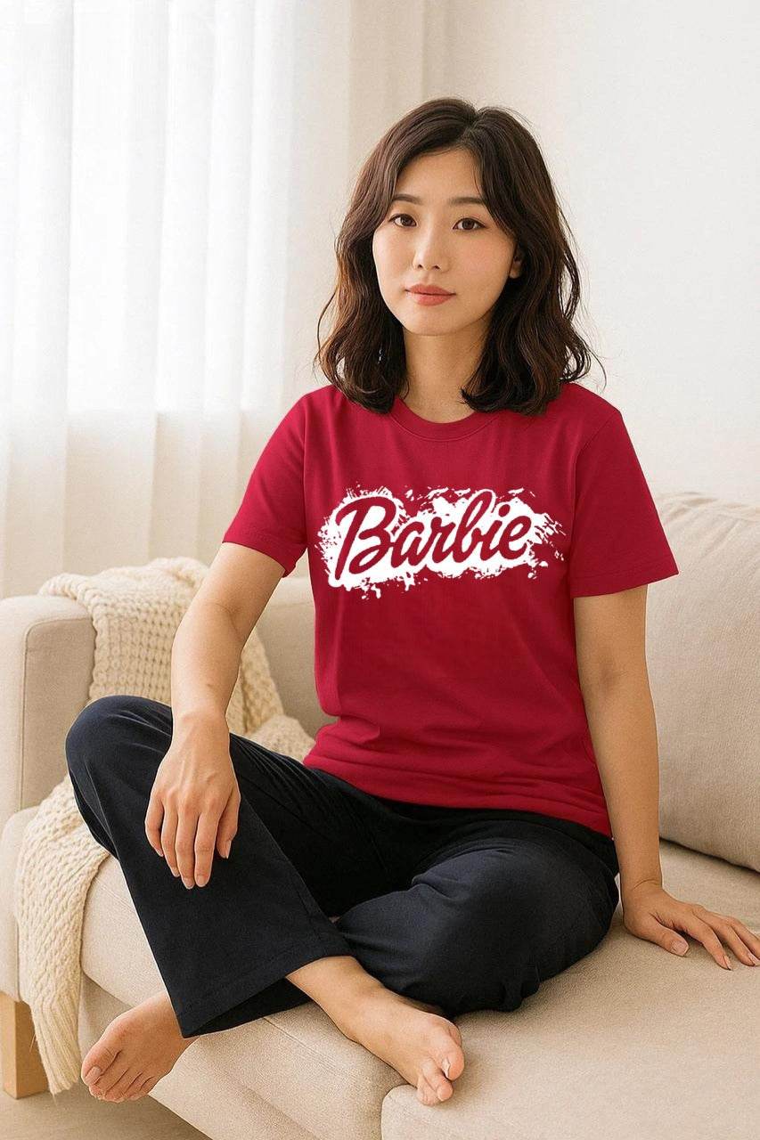 Barbie Printed Women’s Night Suit Set | Comfy Cotton Sleepwear - SixtyOneShop