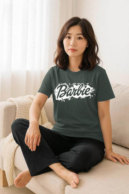 Barbie Printed Women’s Night Suit Set | Comfy Cotton Sleepwear - SixtyOneShop