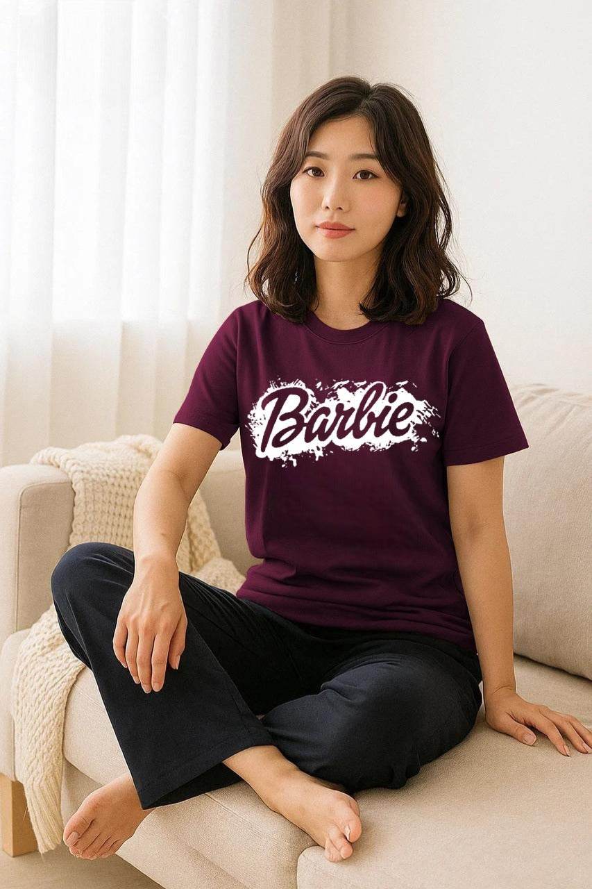 Barbie Printed Women’s Night Suit Set | Comfy Cotton Sleepwear - SixtyOneShop