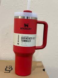 Stanley Quencher H2.0 FlowState Tumbler – 40 oz (Red, With Handle & Straw)