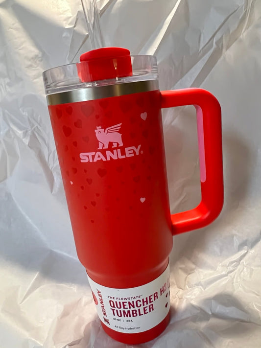 Stanley Quencher H2.0 FlowState Tumbler – 40 oz (Red, With Handle & Straw)