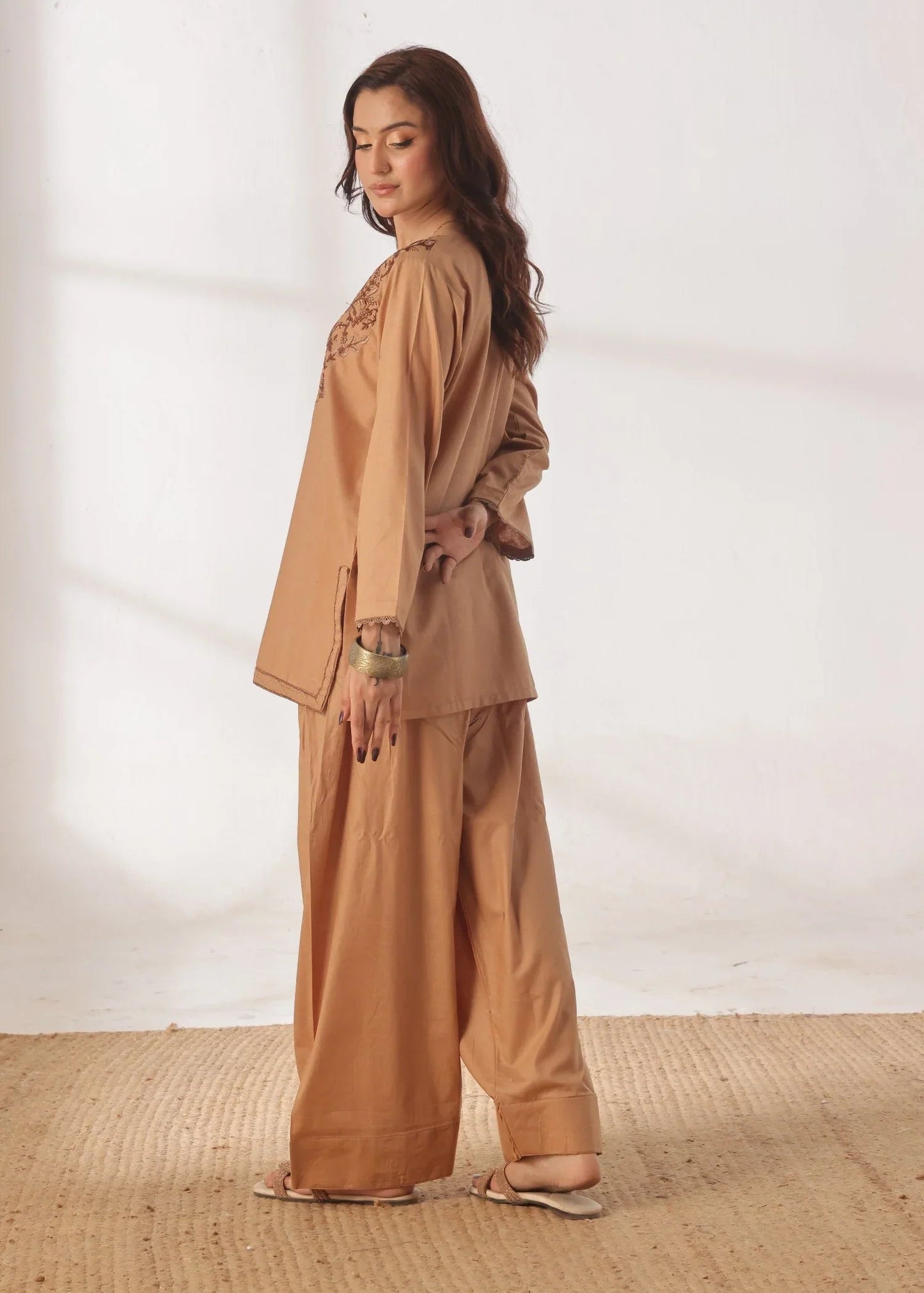 Grace - Embroidered Kurti Shalwar Set - Hazelwood the-stylefits