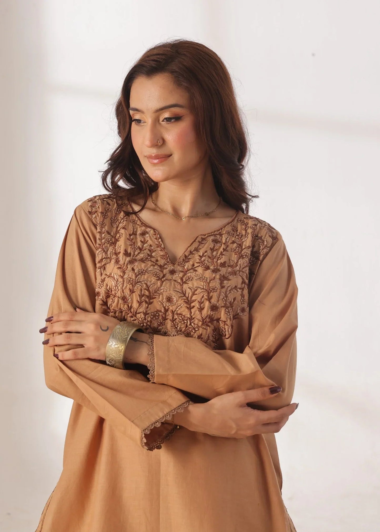 Grace - Embroidered Kurti Shalwar Set - Hazelwood the-stylefits