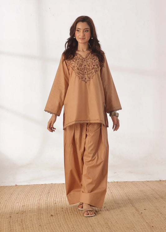 Grace - Embroidered Kurti Shalwar Set - Hazelwood the-stylefits