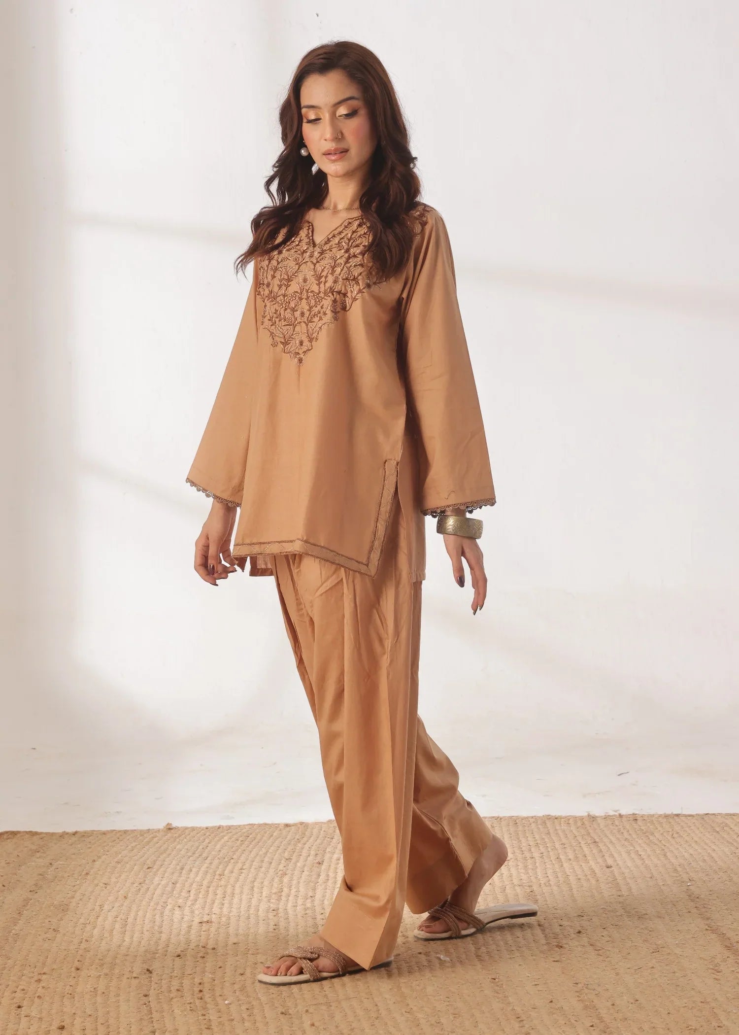 Grace - Embroidered Kurti Shalwar Set - Hazelwood the-stylefits
