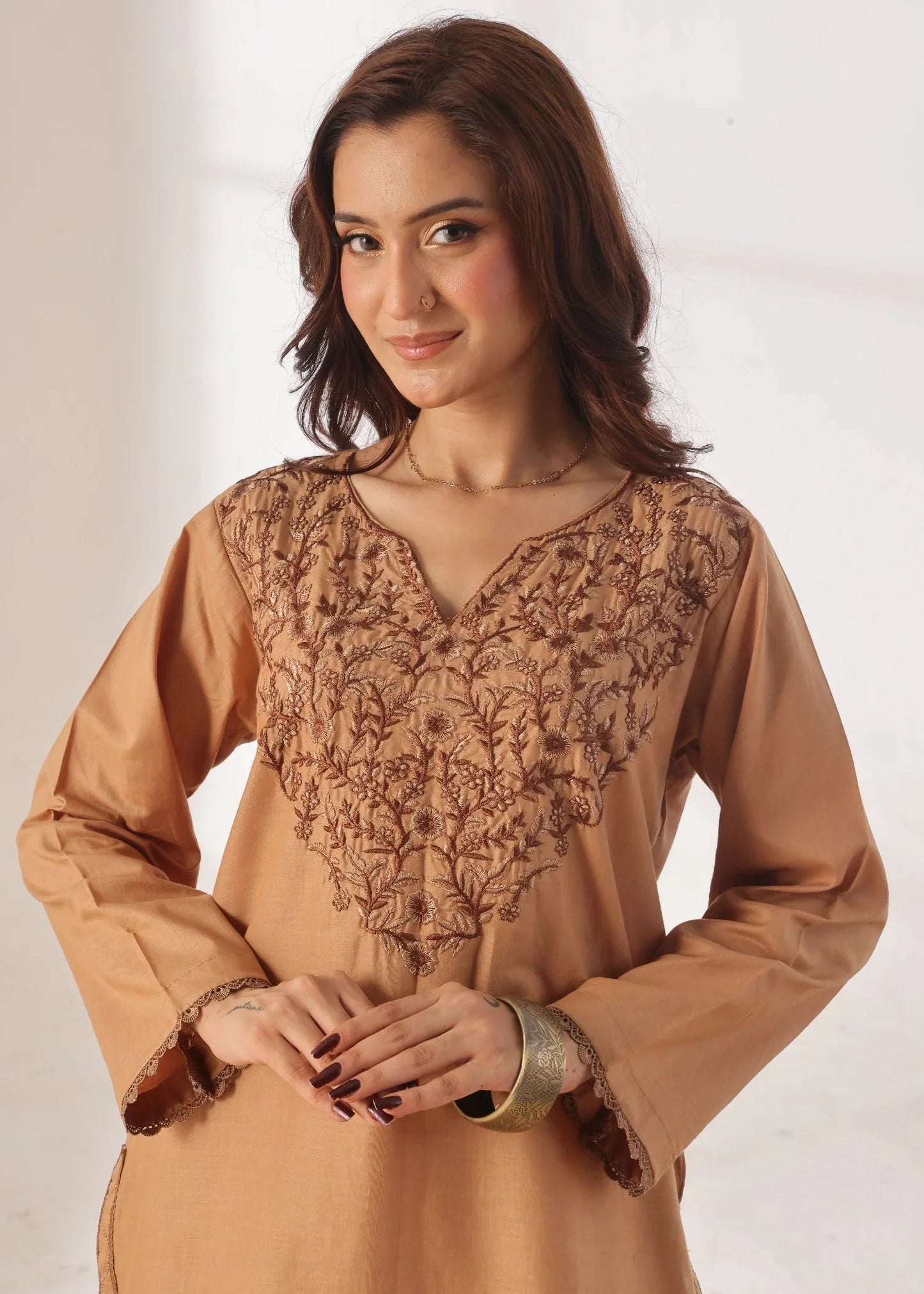 Grace - Embroidered Kurti Shalwar Set - Hazelwood the-stylefits