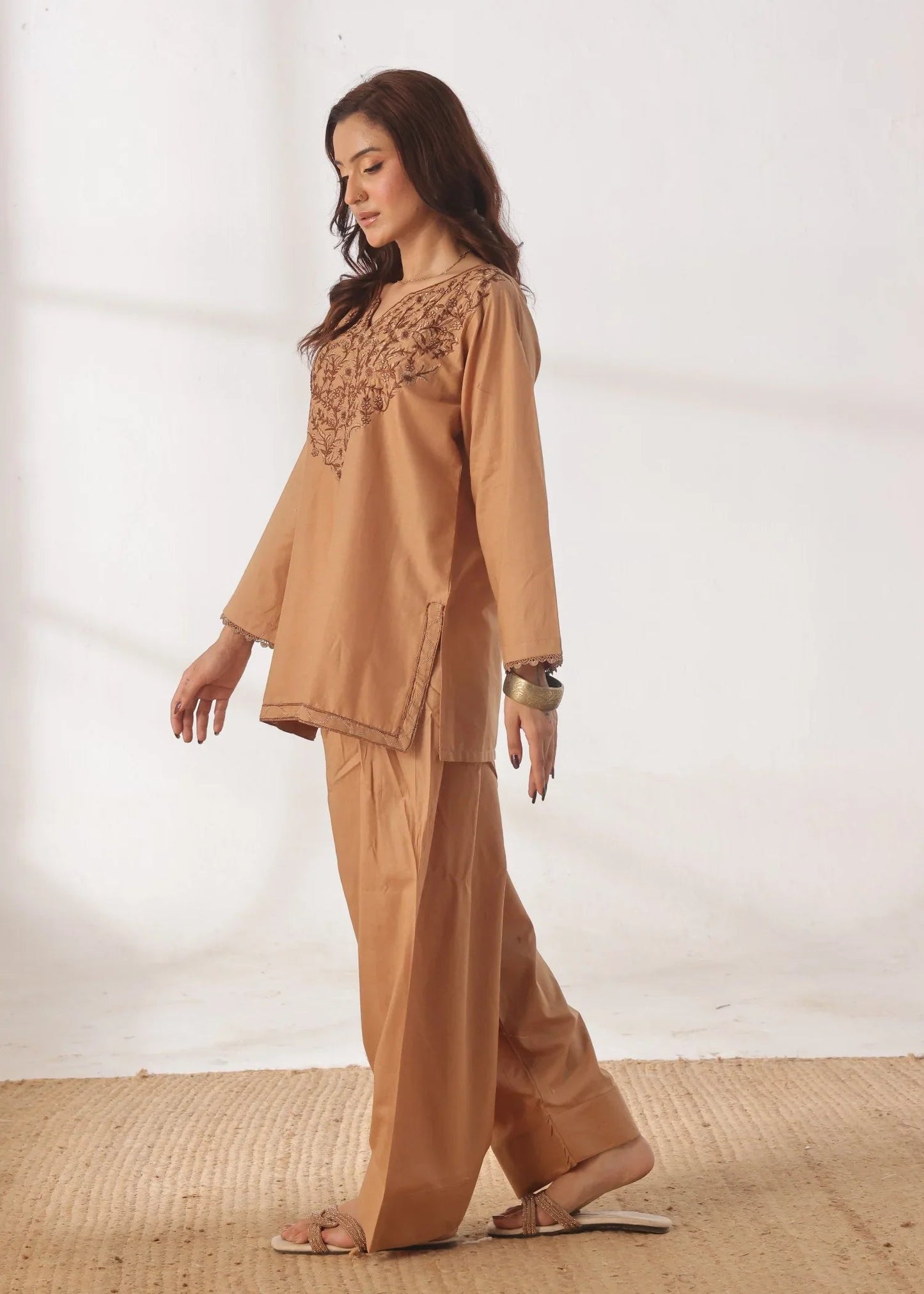 Grace - Embroidered Kurti Shalwar Set - Hazelwood the-stylefits