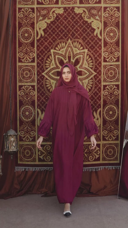 Modest abaya for women paired with hijab for gatherings
